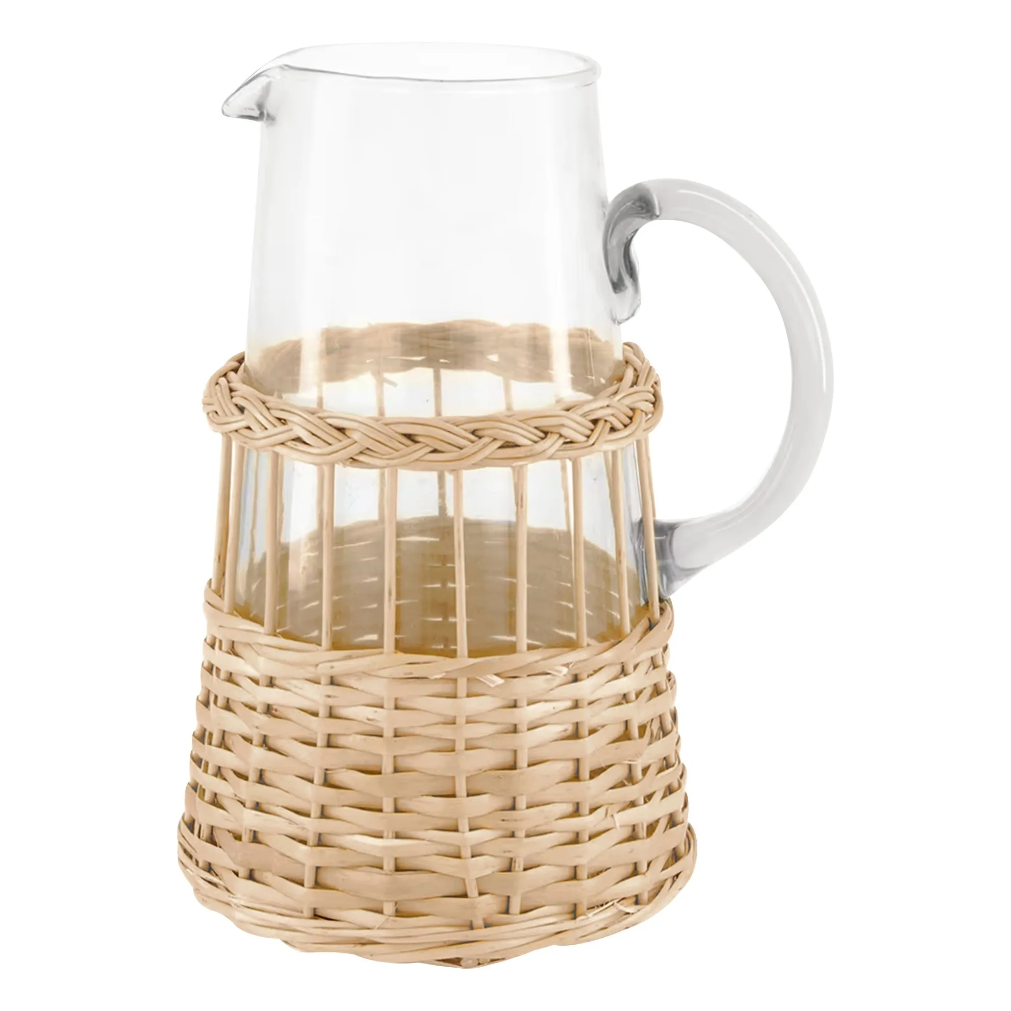 Carafe en verre et osier Vitória- Image produit n°0