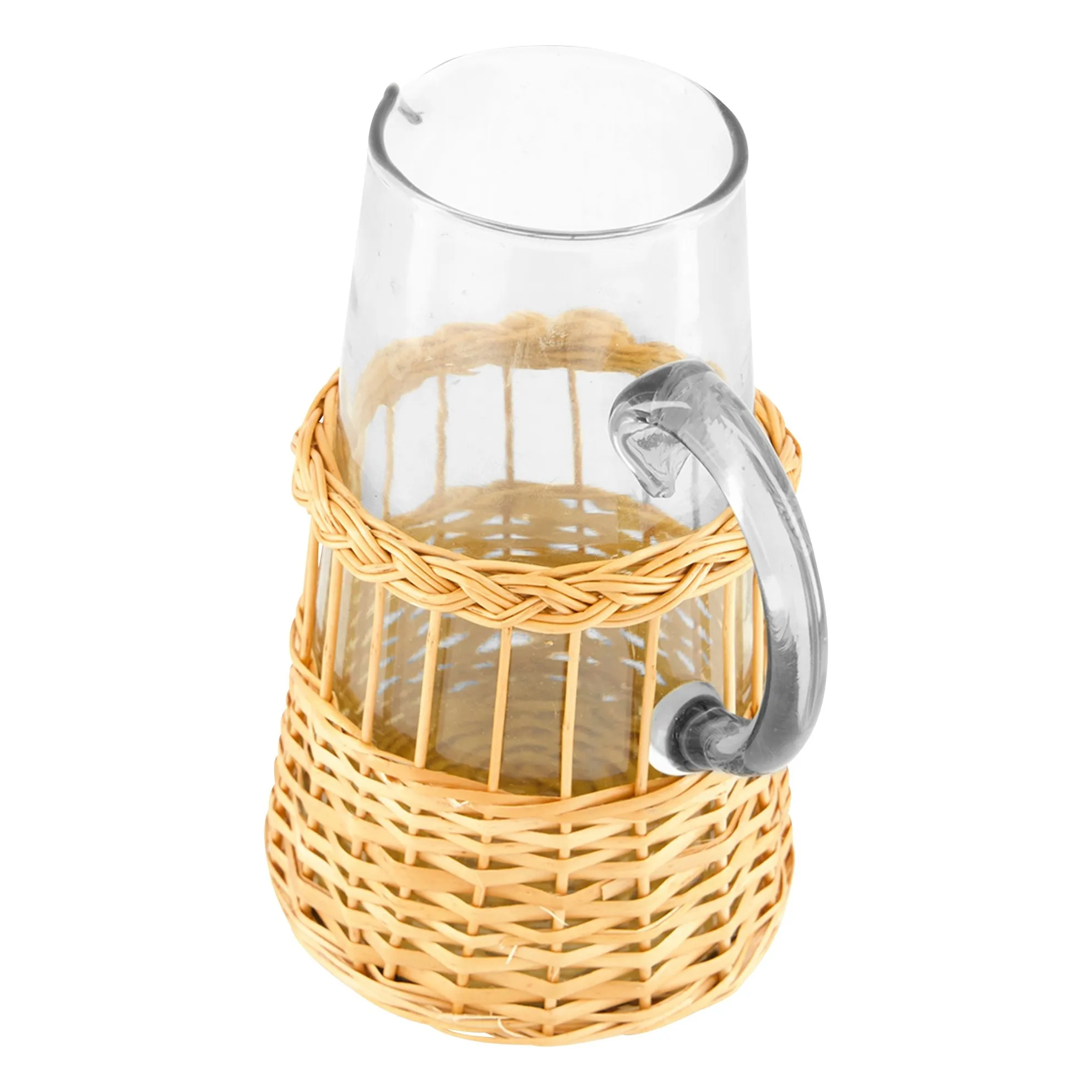 Carafe en verre et osier Vitória- Image produit n°1