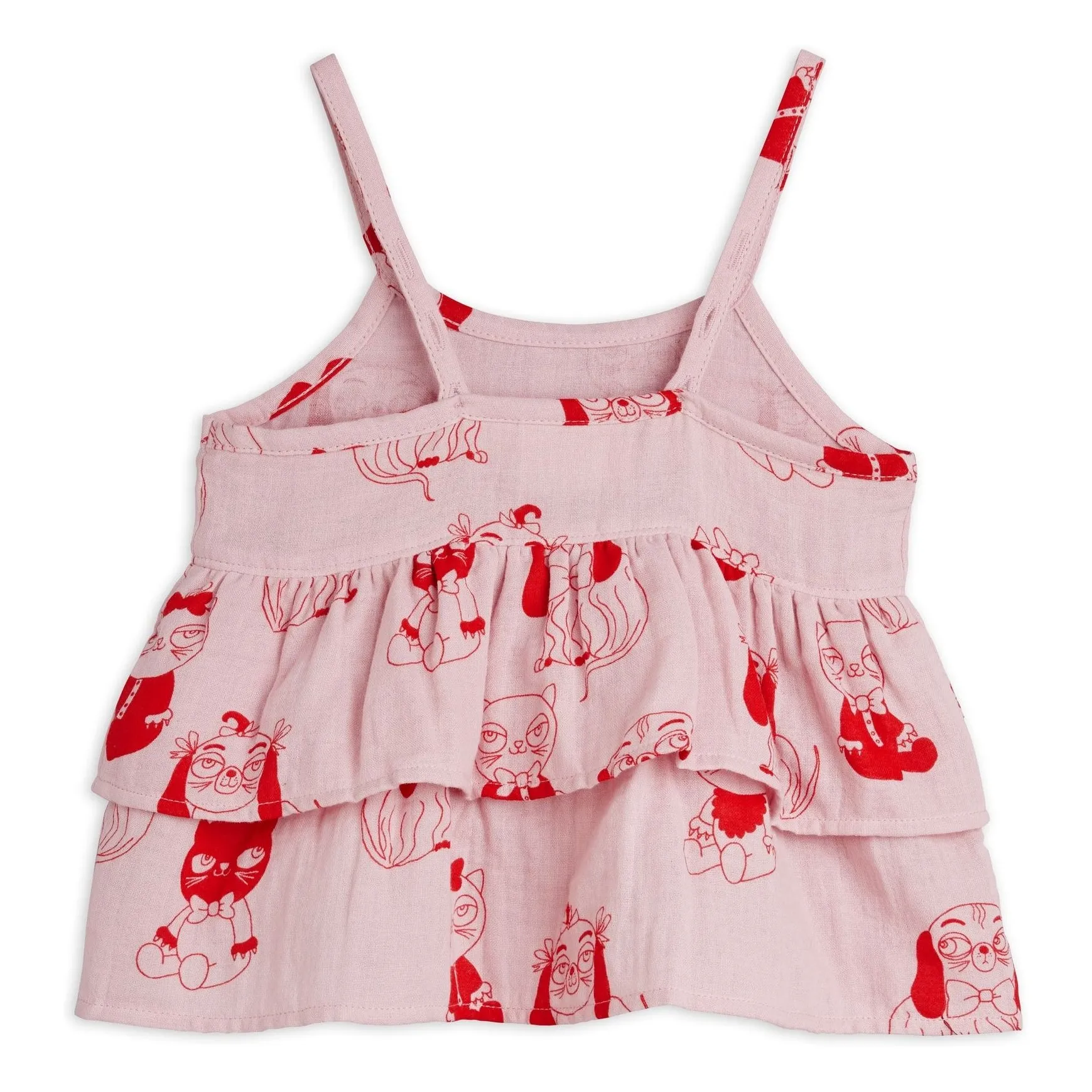 Top Volants Animaux Coton Bio | Rose- Image produit n°3