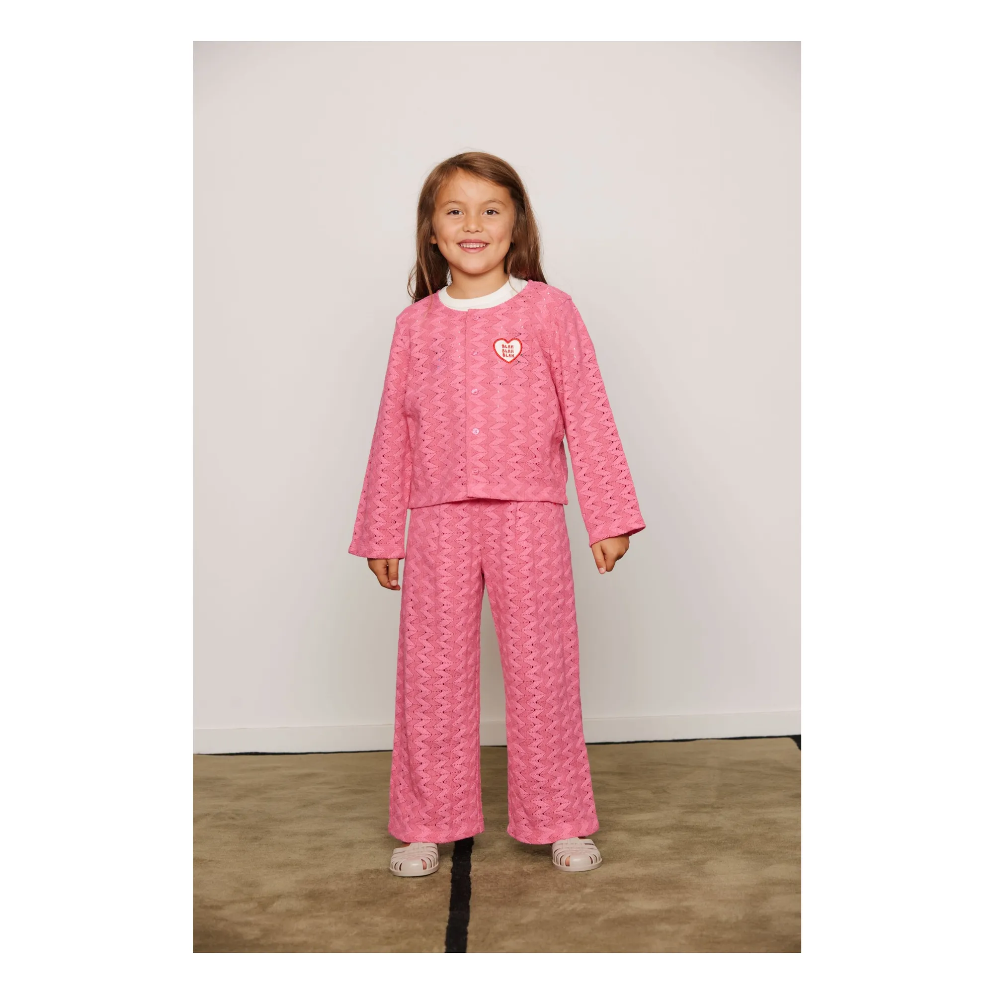 Gilet Dentelle Coton Bio | Rose- Image produit n°1
