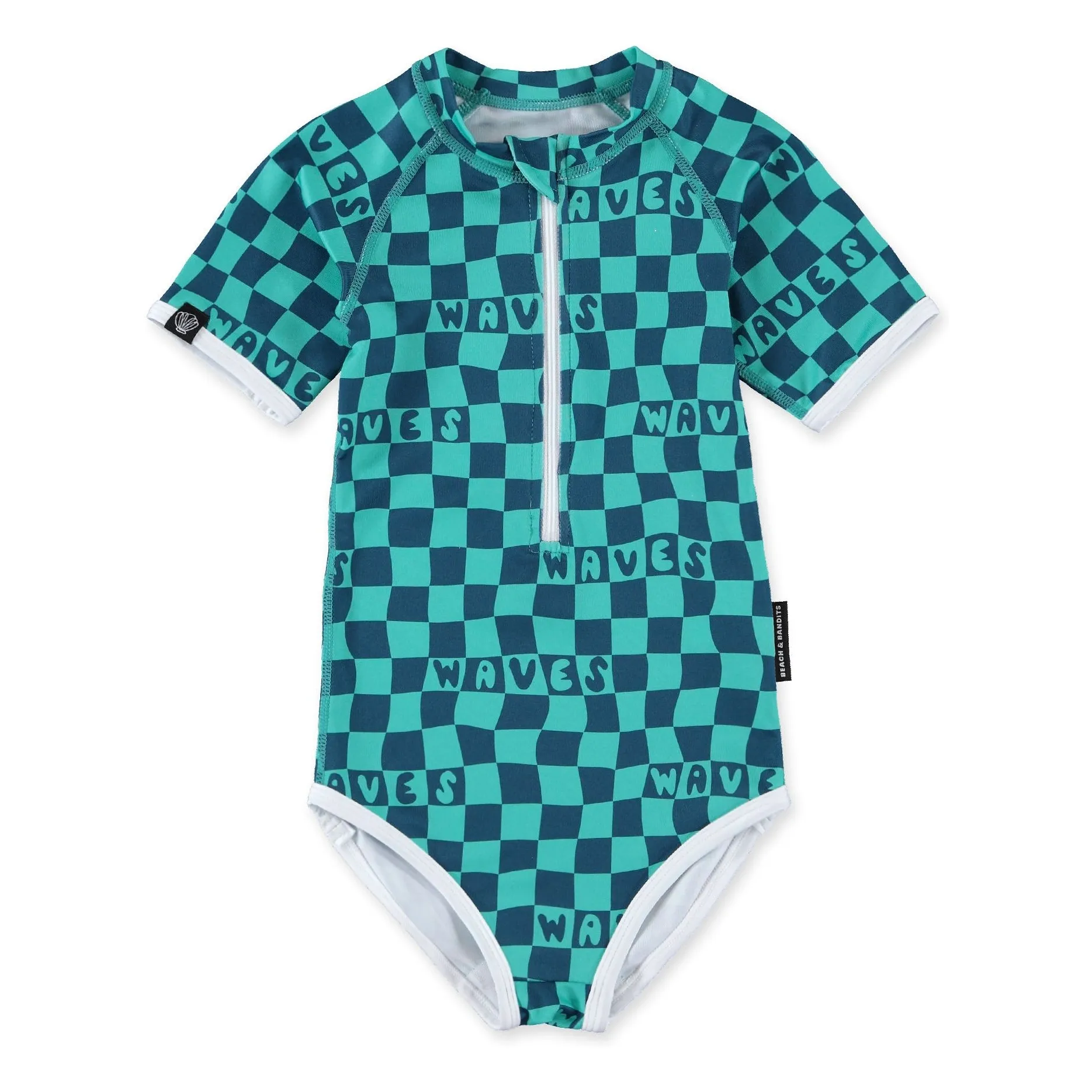 Maillot de Bain Anti-UV Waves Fibres Recyclées | Vert Menthe- Image produit n°0