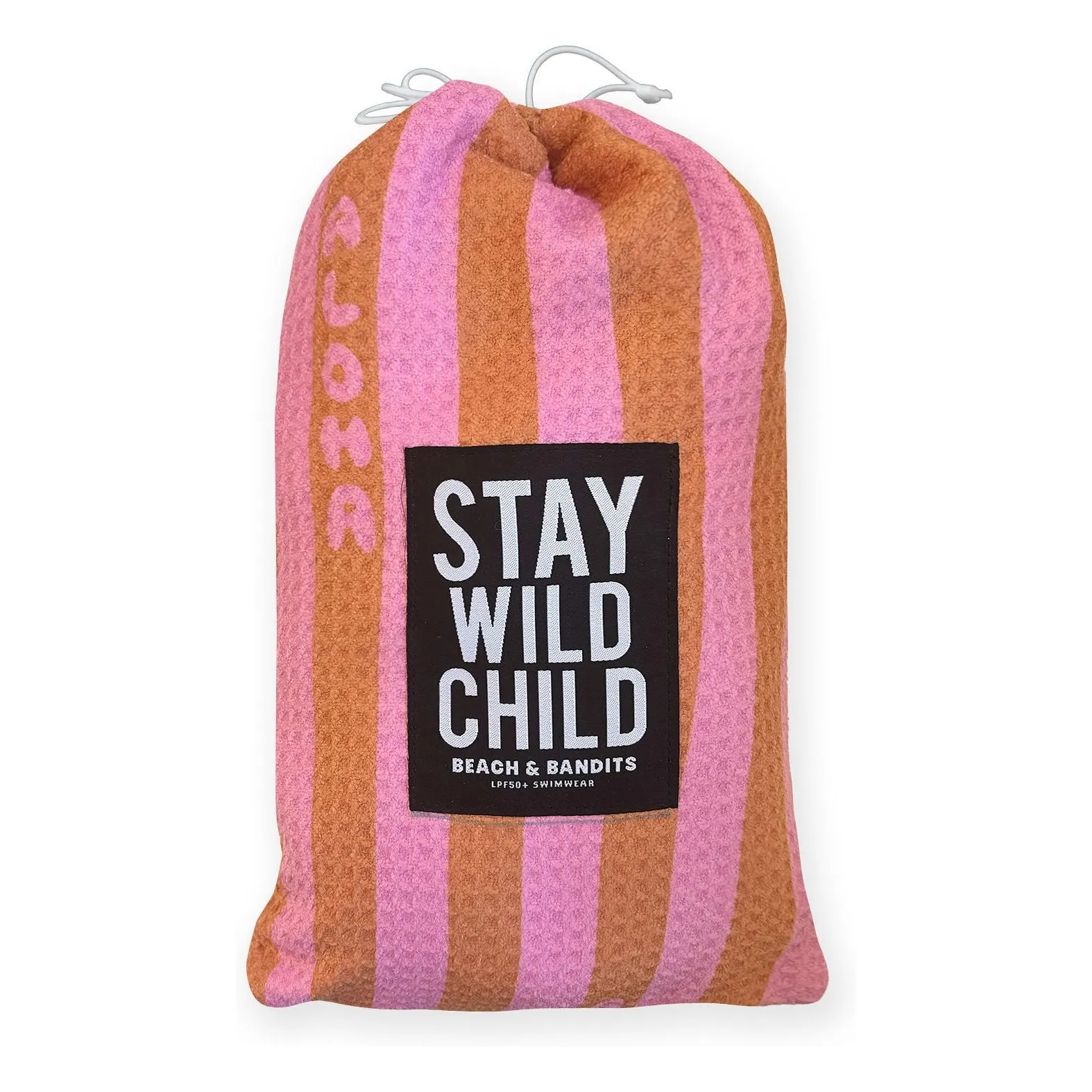 Poncho Aloha Stripes Coton Organique | Rose- Image produit n°4
