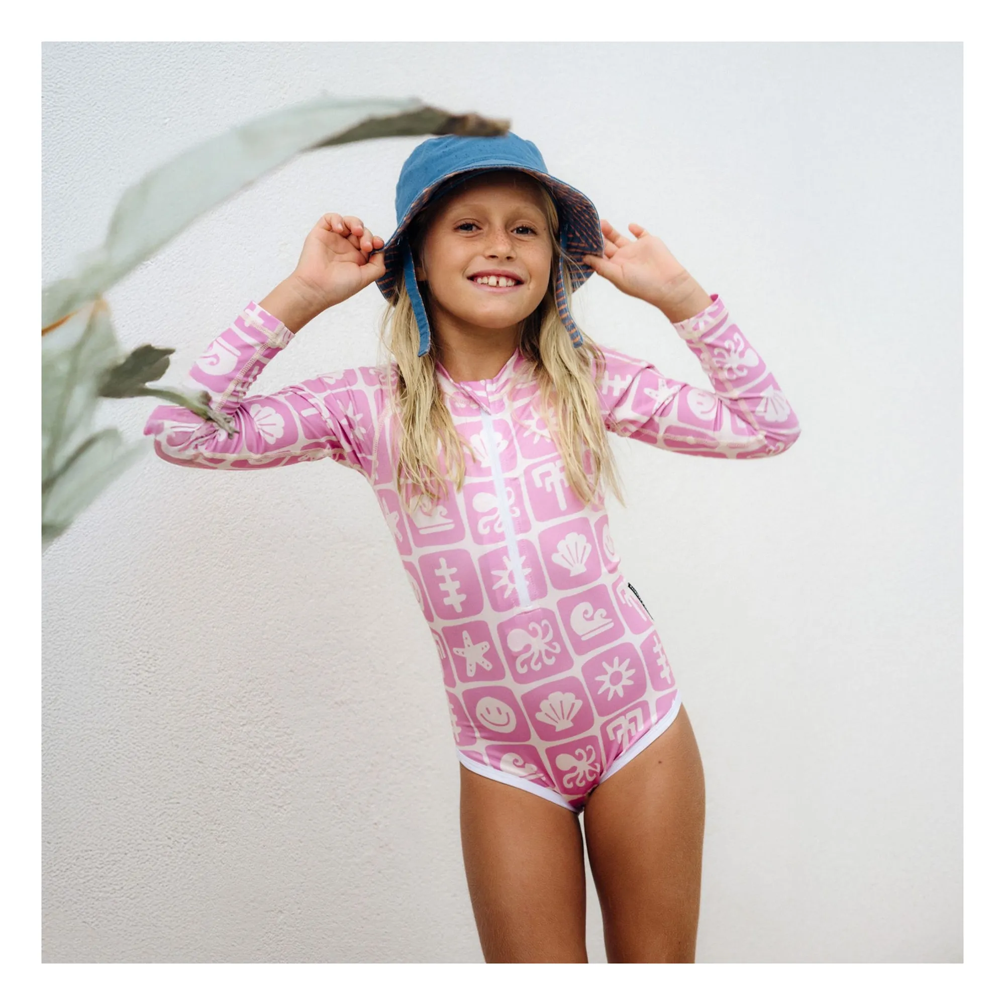 Maillot de Bain Anti-UV Sea Smiley Fibres Recyclées | Rose- Image produit n°2