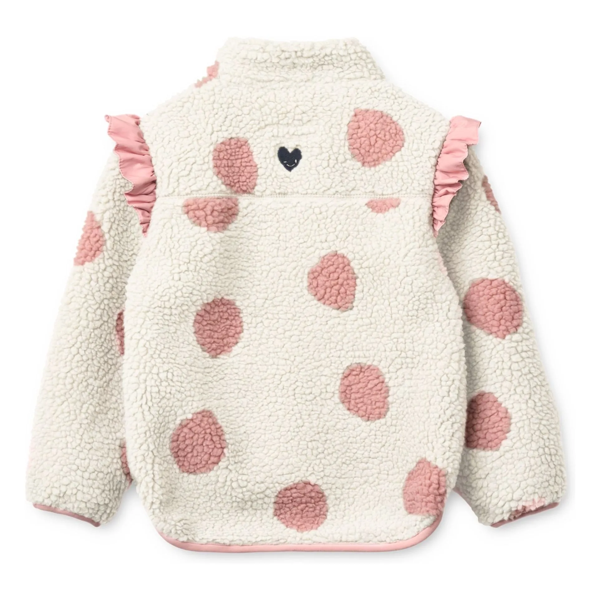 Veste Volants Façon Sherpa Noam Pois Fibres Recyclées | Rose- Image produit n°3