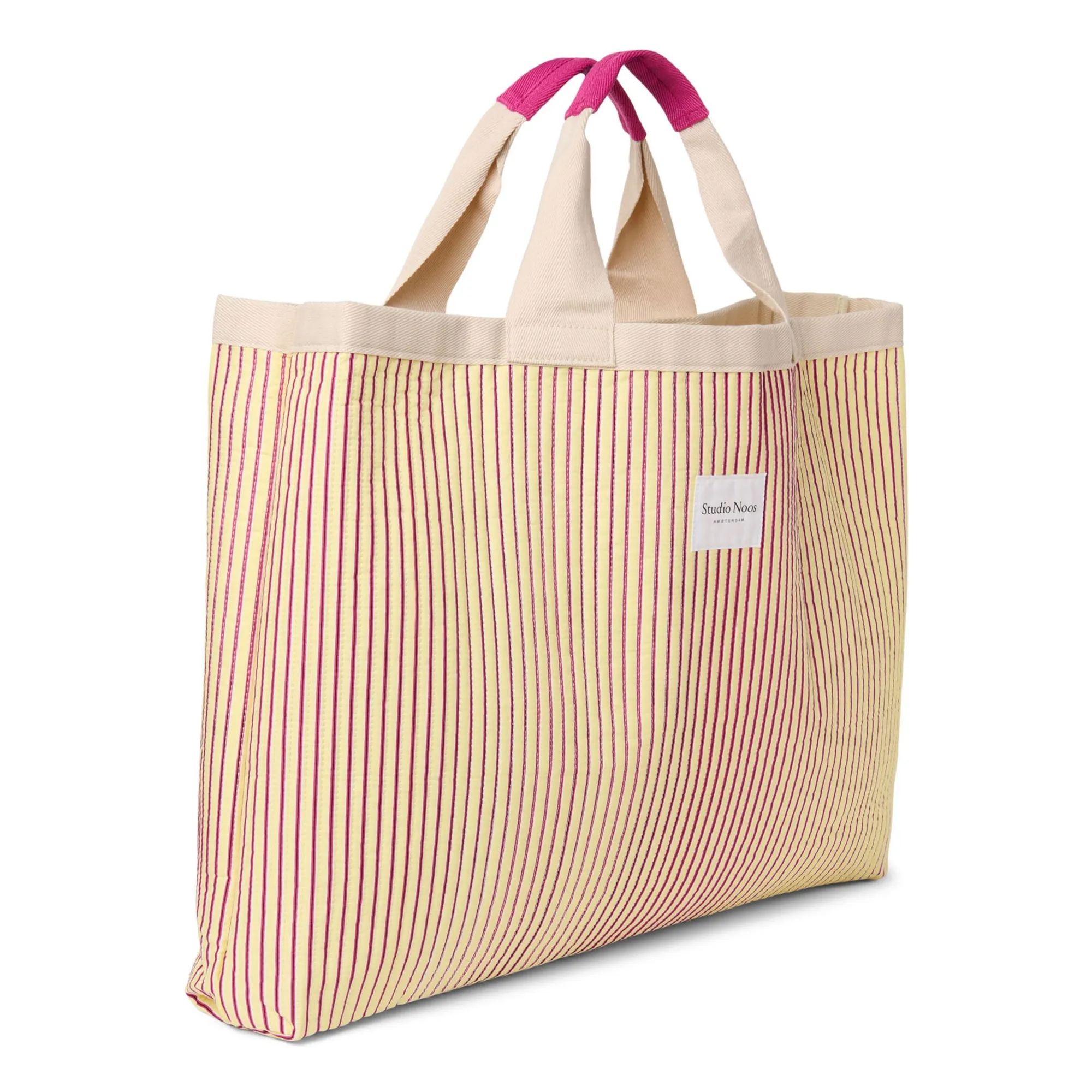Sac de plage rayé | Jaune pâle- Image produit n°3
