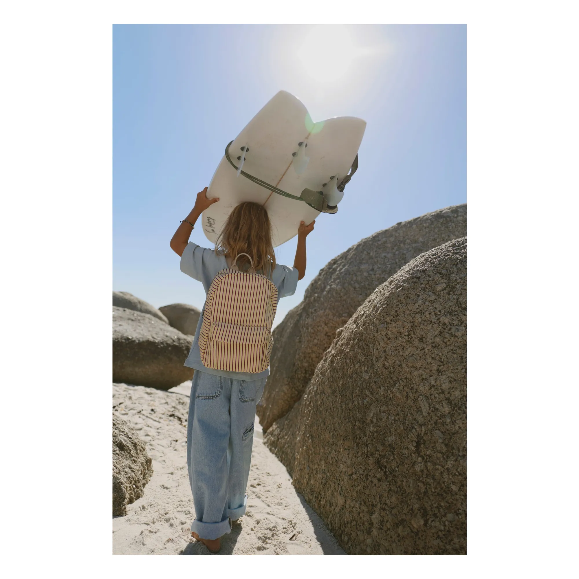 Sac à dos rayé | Jaune pâle- Image produit n°1