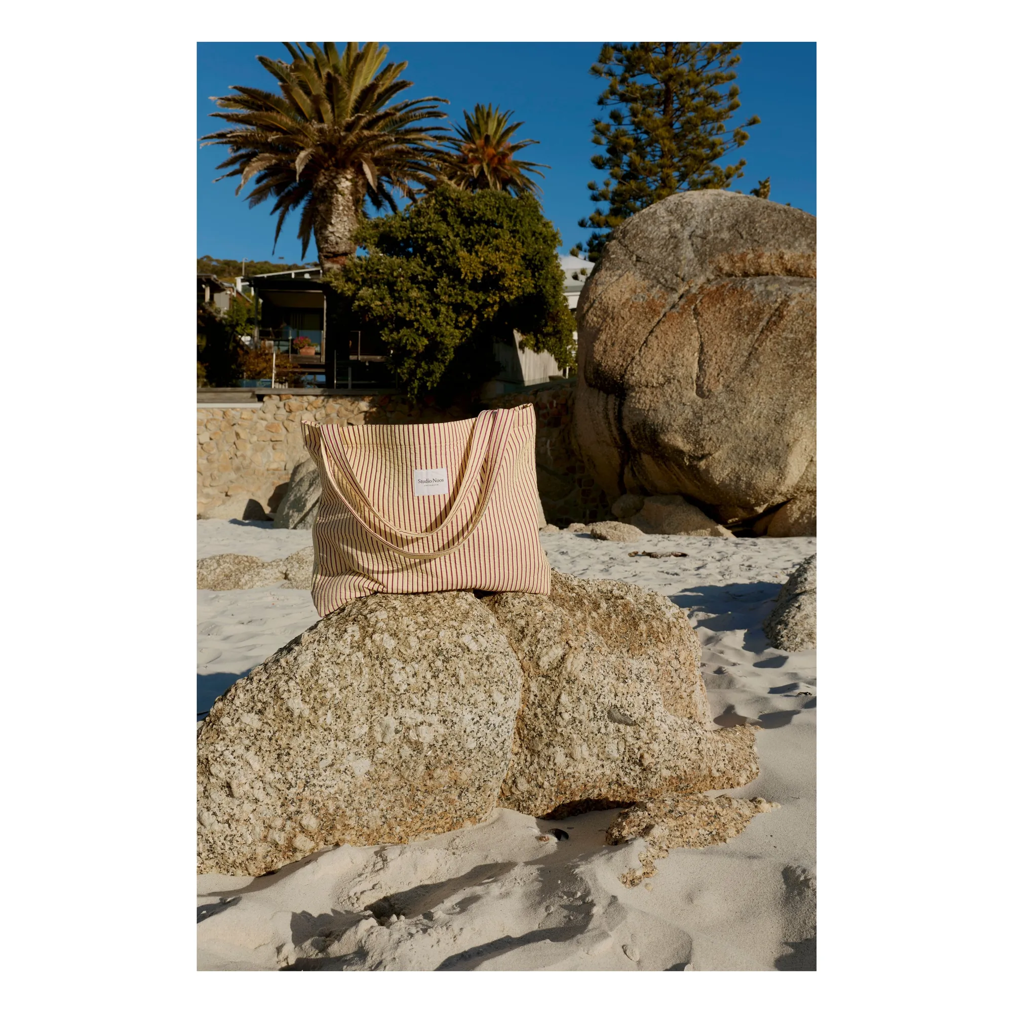 Sac de plage rayé | Jaune pâle- Image produit n°11