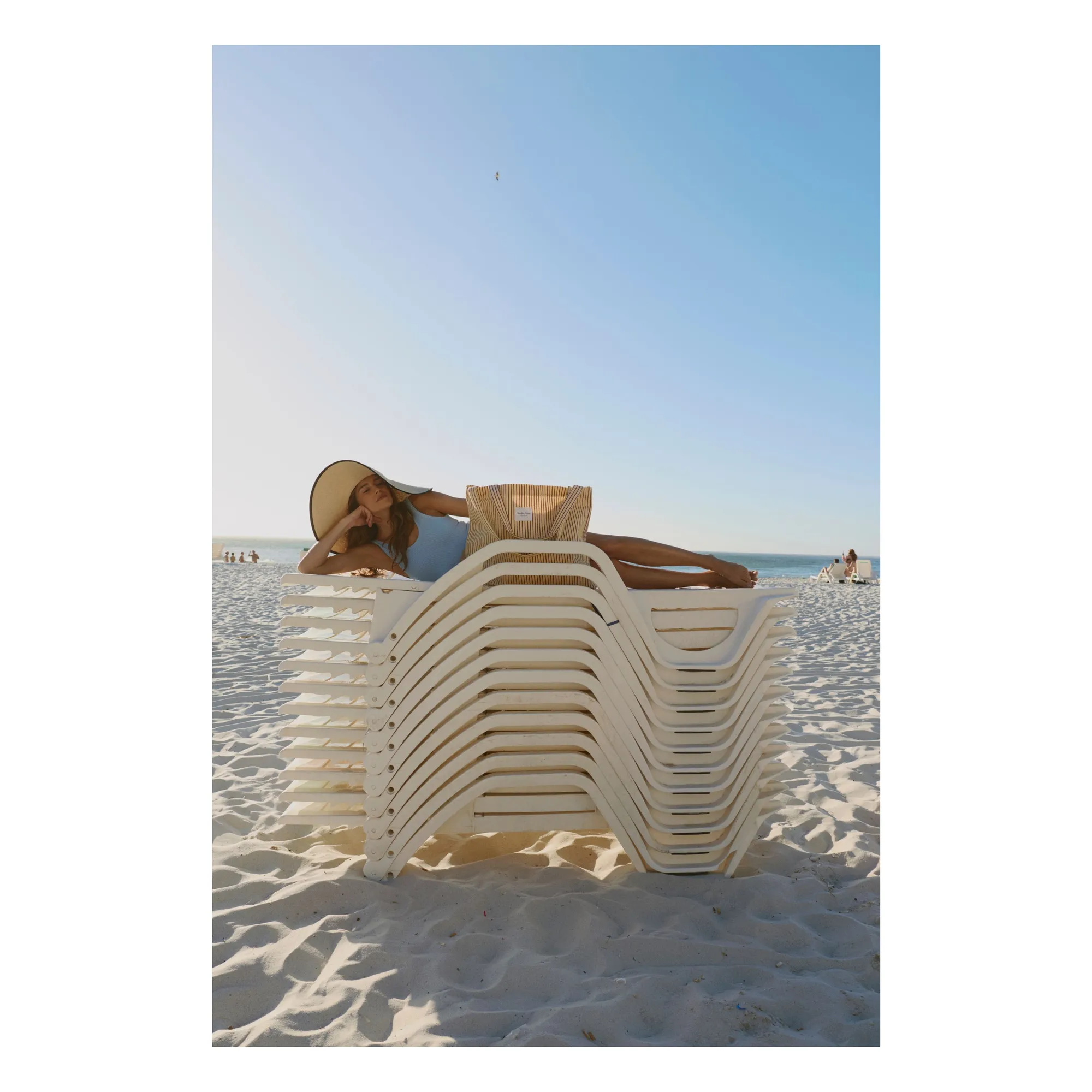 Sac de plage rayé | Jaune pâle- Image produit n°8