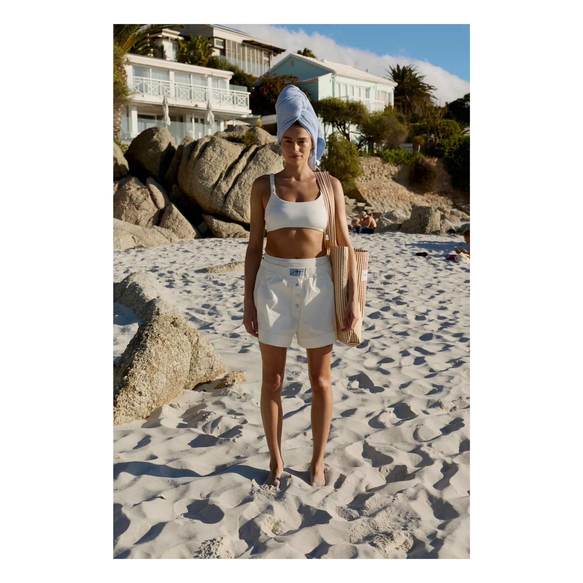 Sac de plage rayé | Jaune pâle- Image produit n°9