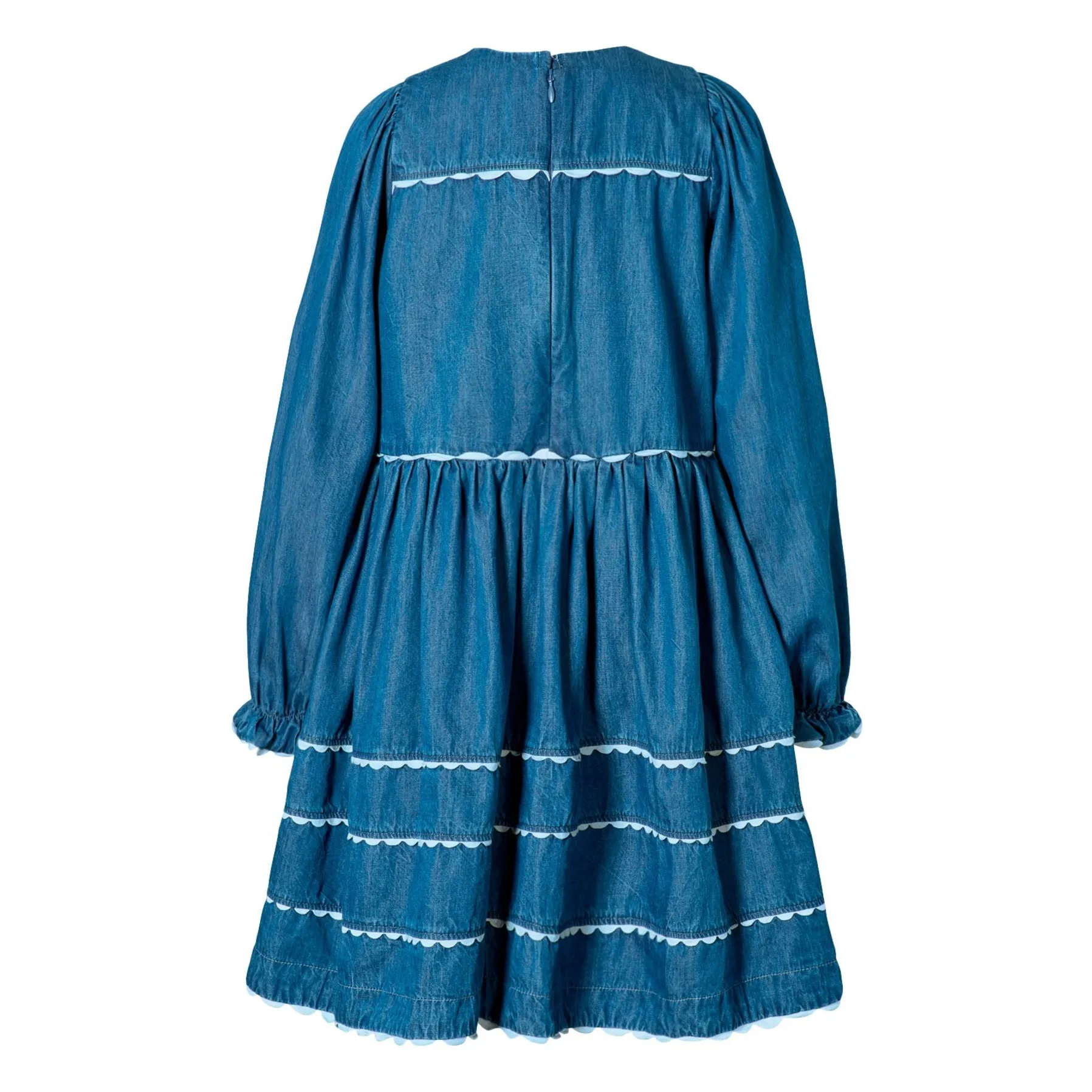 Robe Dentelle Caren Denim Coton Bio | Bleu marine- Image produit n°5