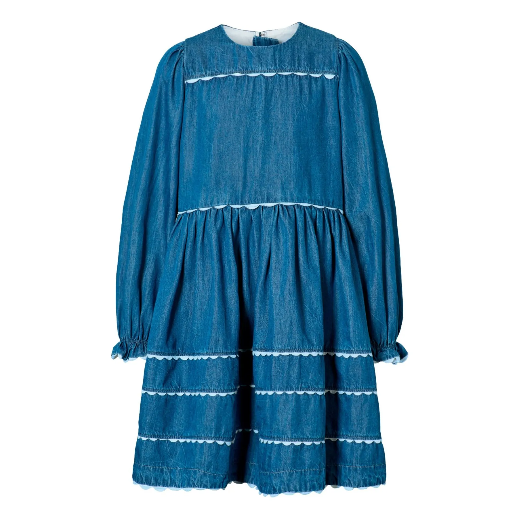 Robe Dentelle Caren Denim Coton Bio | Bleu marine- Image produit n°0