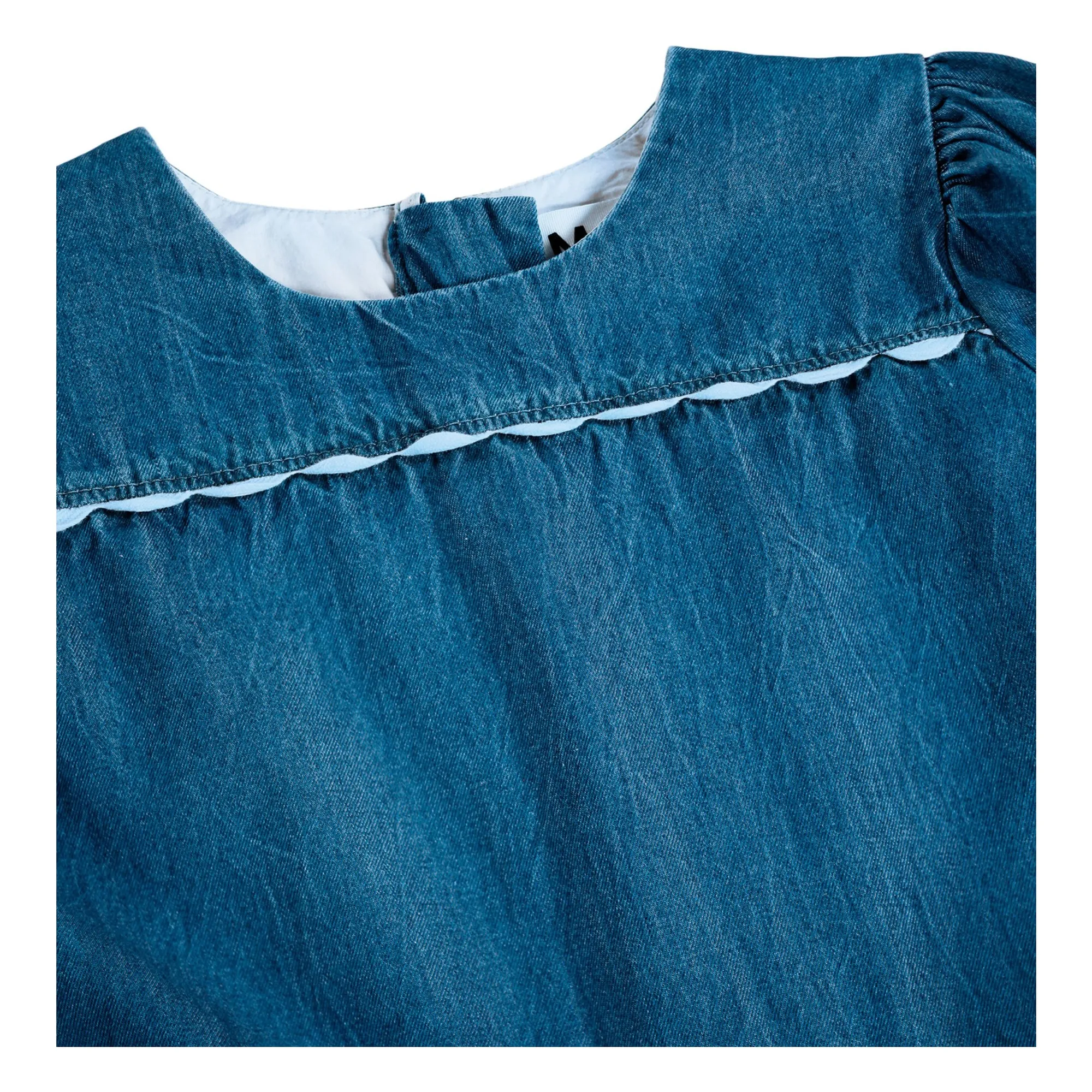 Robe Dentelle Caren Denim Coton Bio | Bleu marine- Image produit n°3