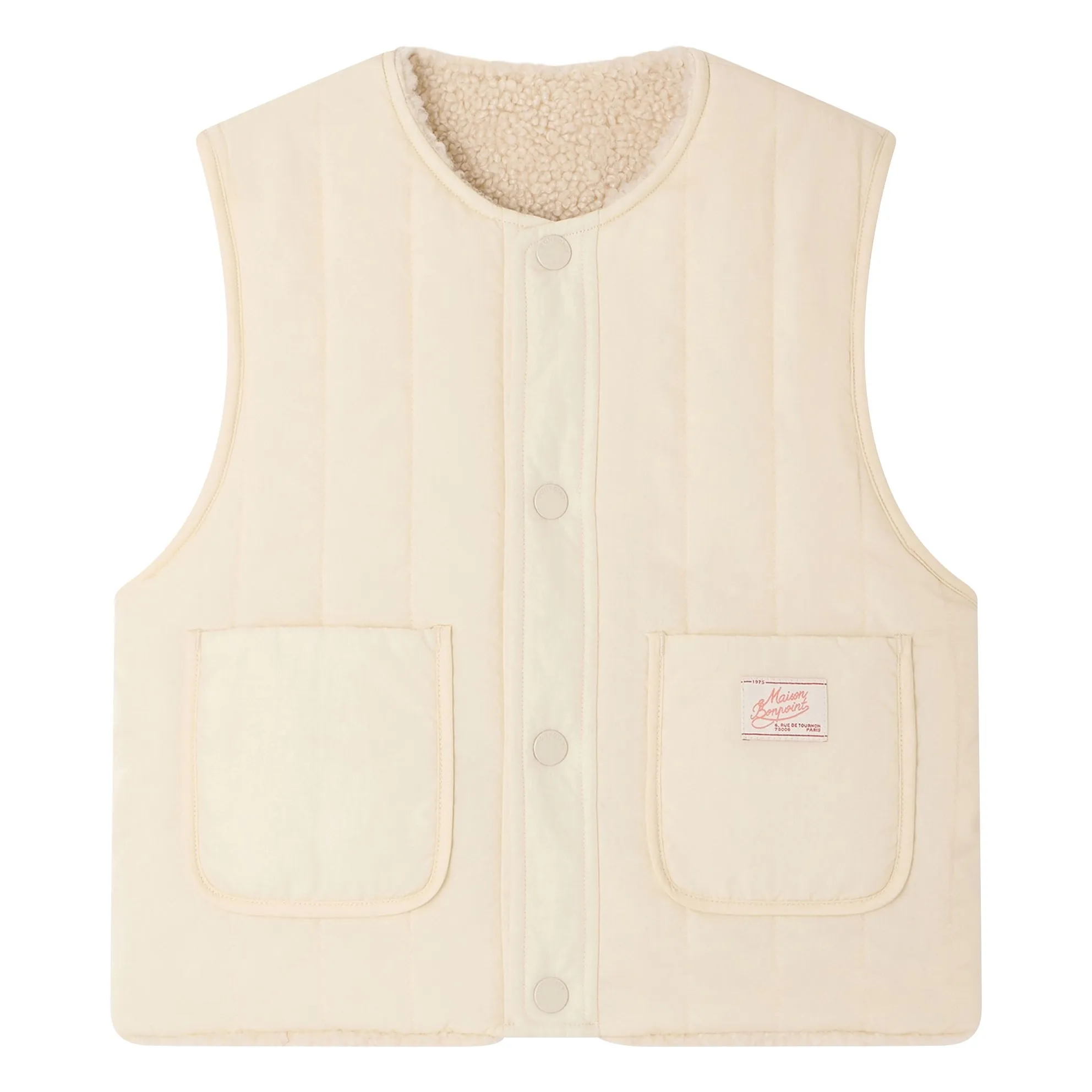 Veste Sans Manches Réversible Maya | Ecru- Image produit n°0