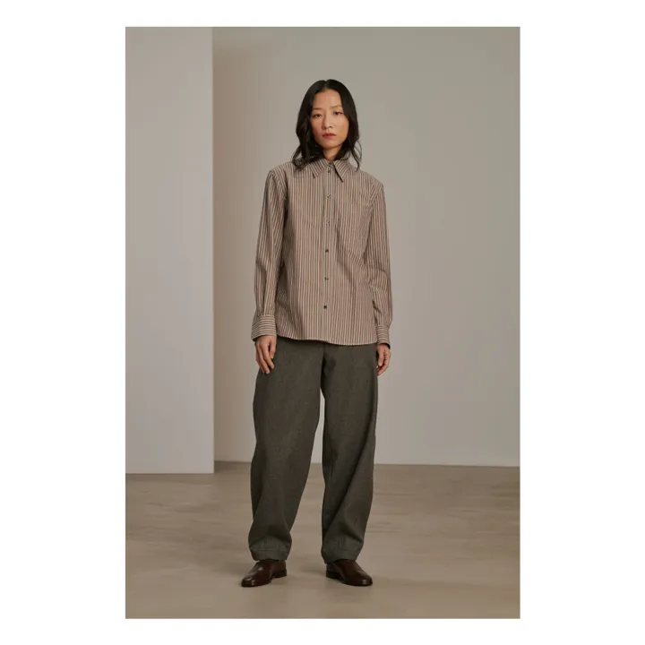 Chemise Alphée Rayures | Vert de gris- Image produit n°1