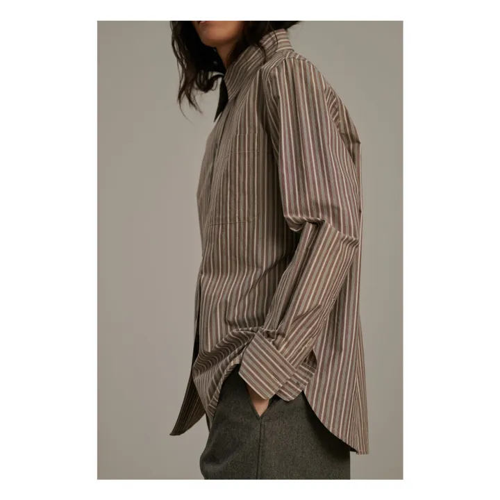 Chemise Alphée Rayures | Vert de gris- Image produit n°3