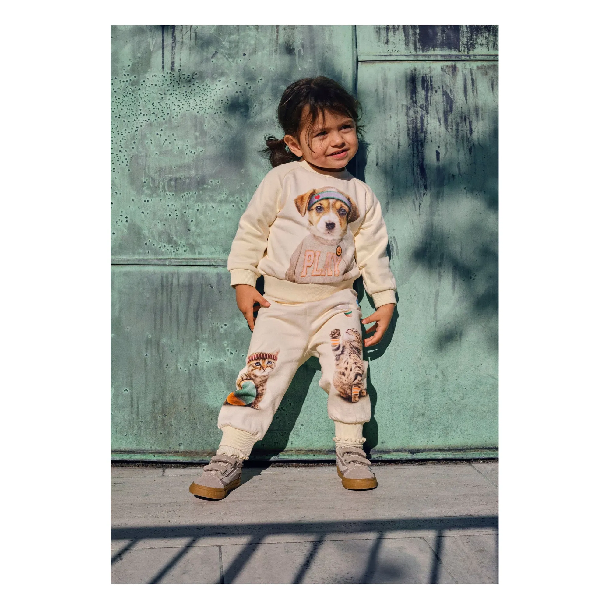 Jogger Simeon Chats Coton Bio | Blanc- Image produit n°1