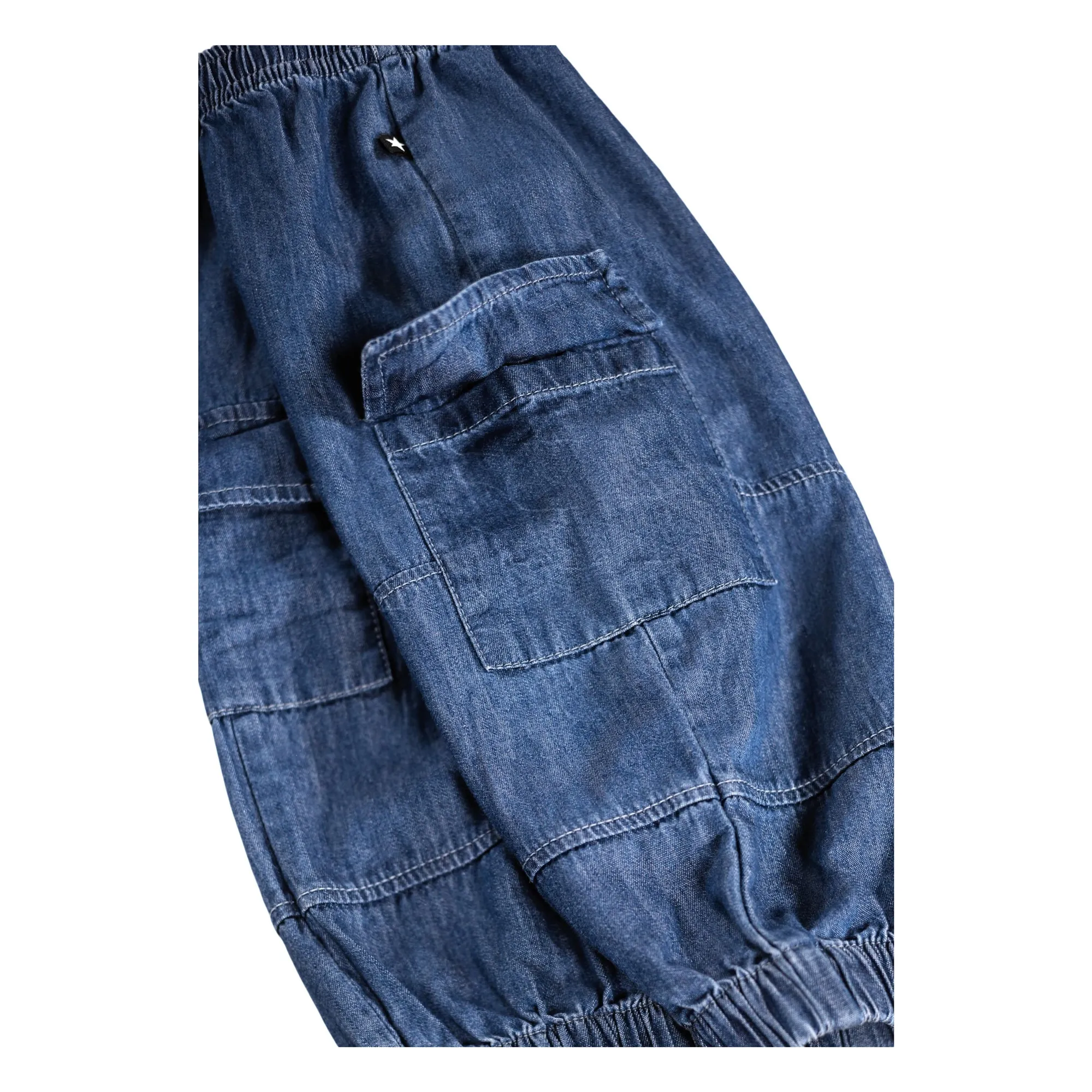 Pantalon Cargo Sae Coton Bio | Bleu- Image produit n°3