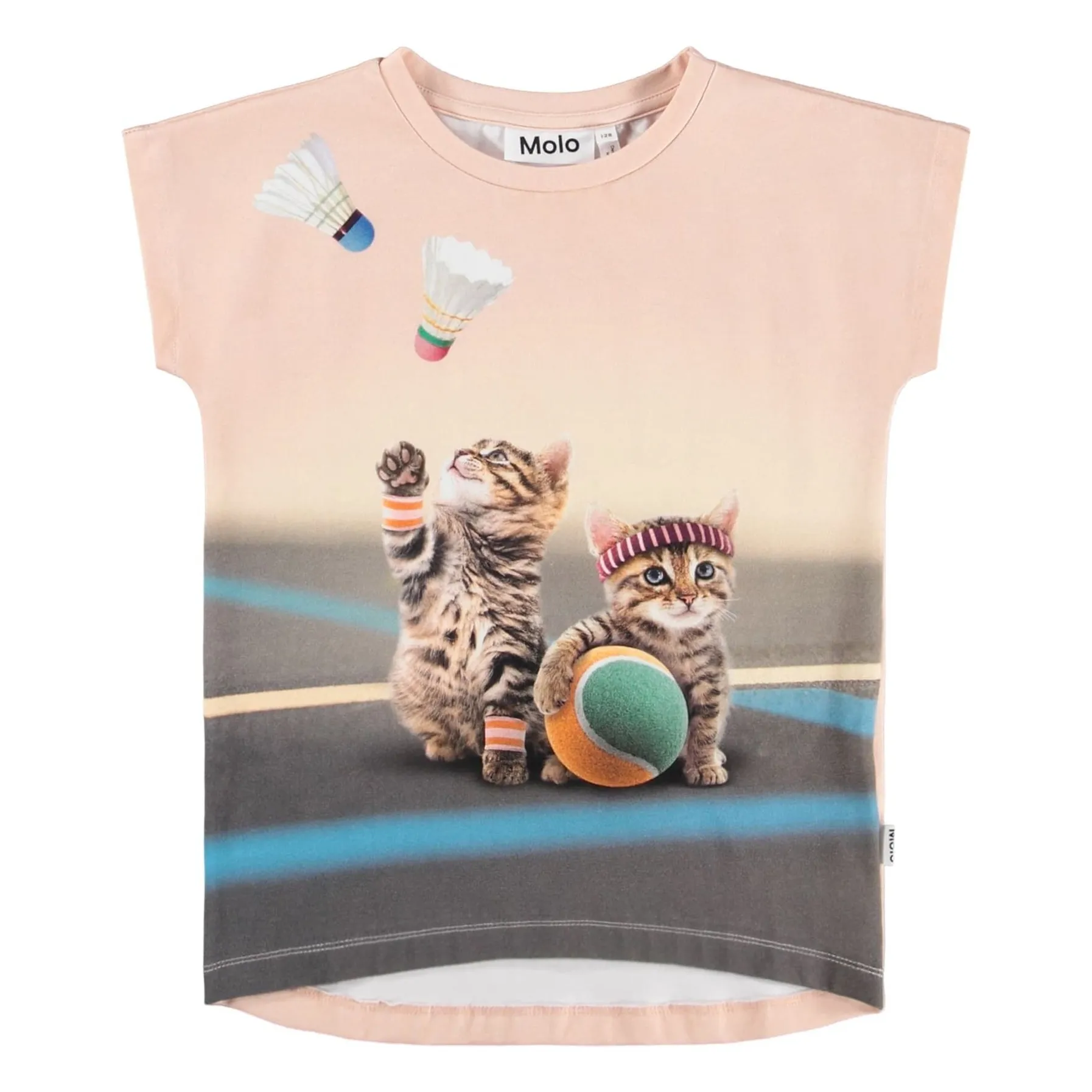 T-shirt Ragnhilde Chats Coton Bio | Rose pâle- Image produit n°0