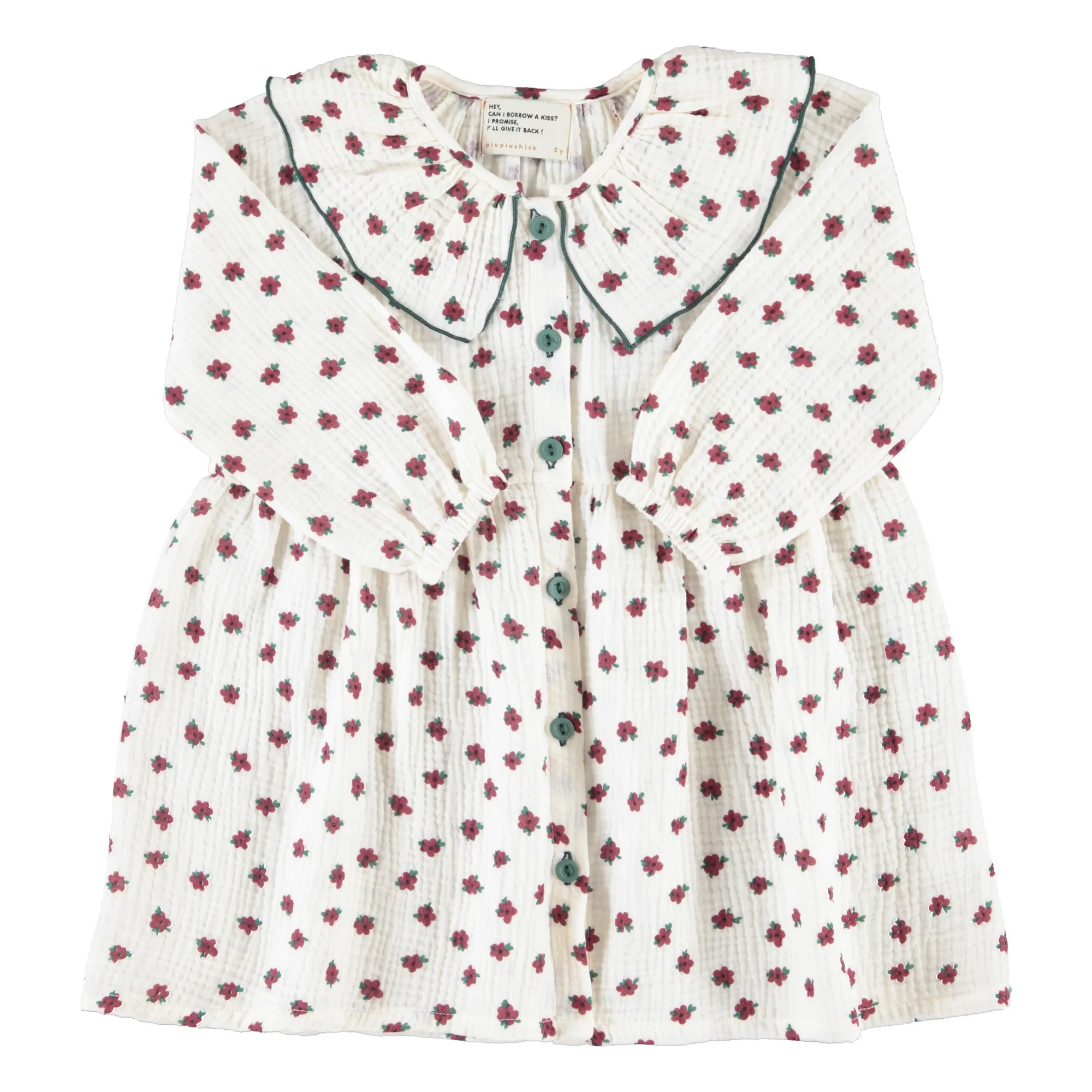 Robe Fleurie Coton Bio | Ecru- Image produit n°0
