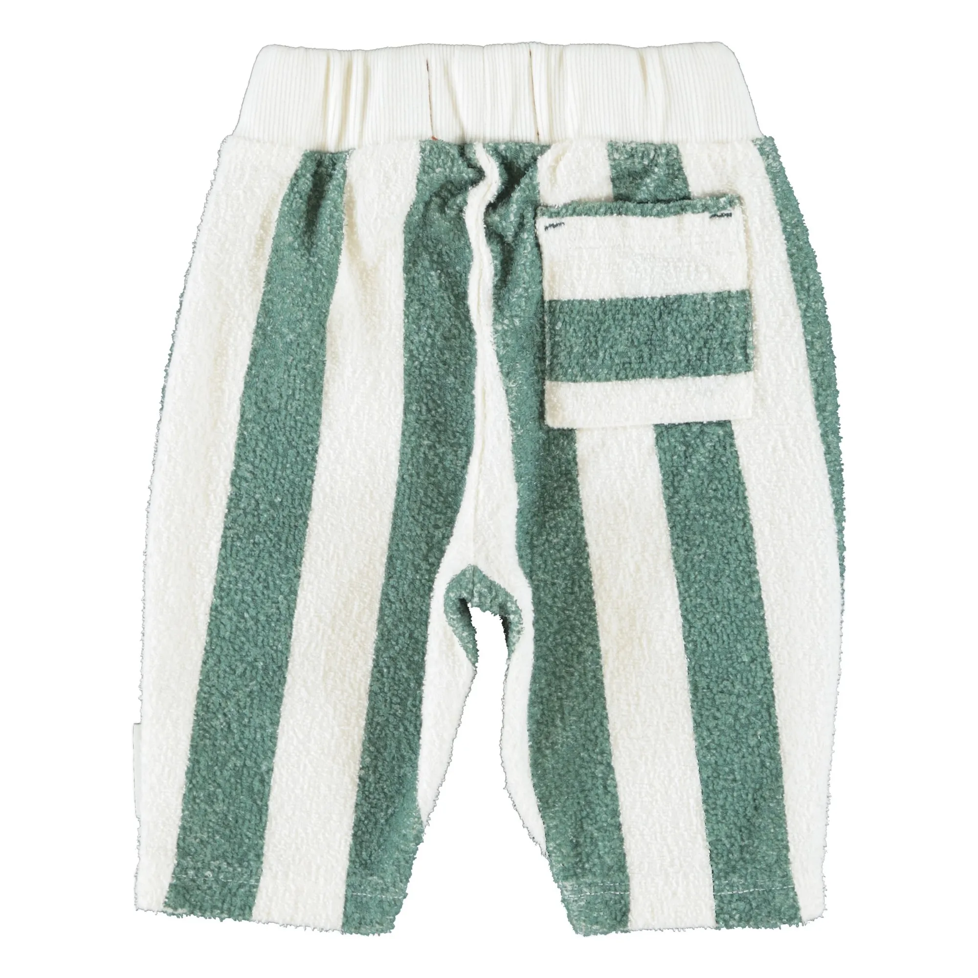 Pantalon Rayé Eponge Coton Bio | Ecru- Image produit n°8