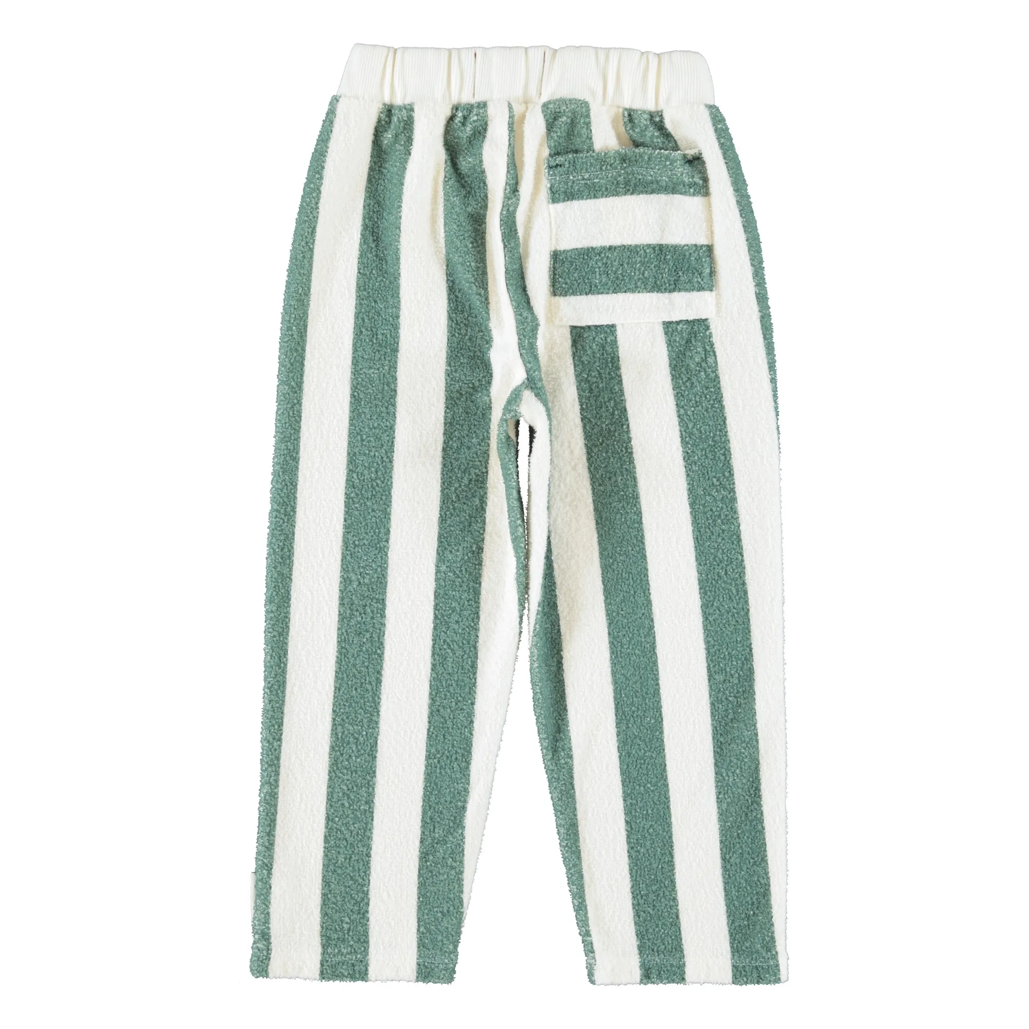 Pantalon Rayé Eponge Coton Bio | Ecru- Image produit n°4