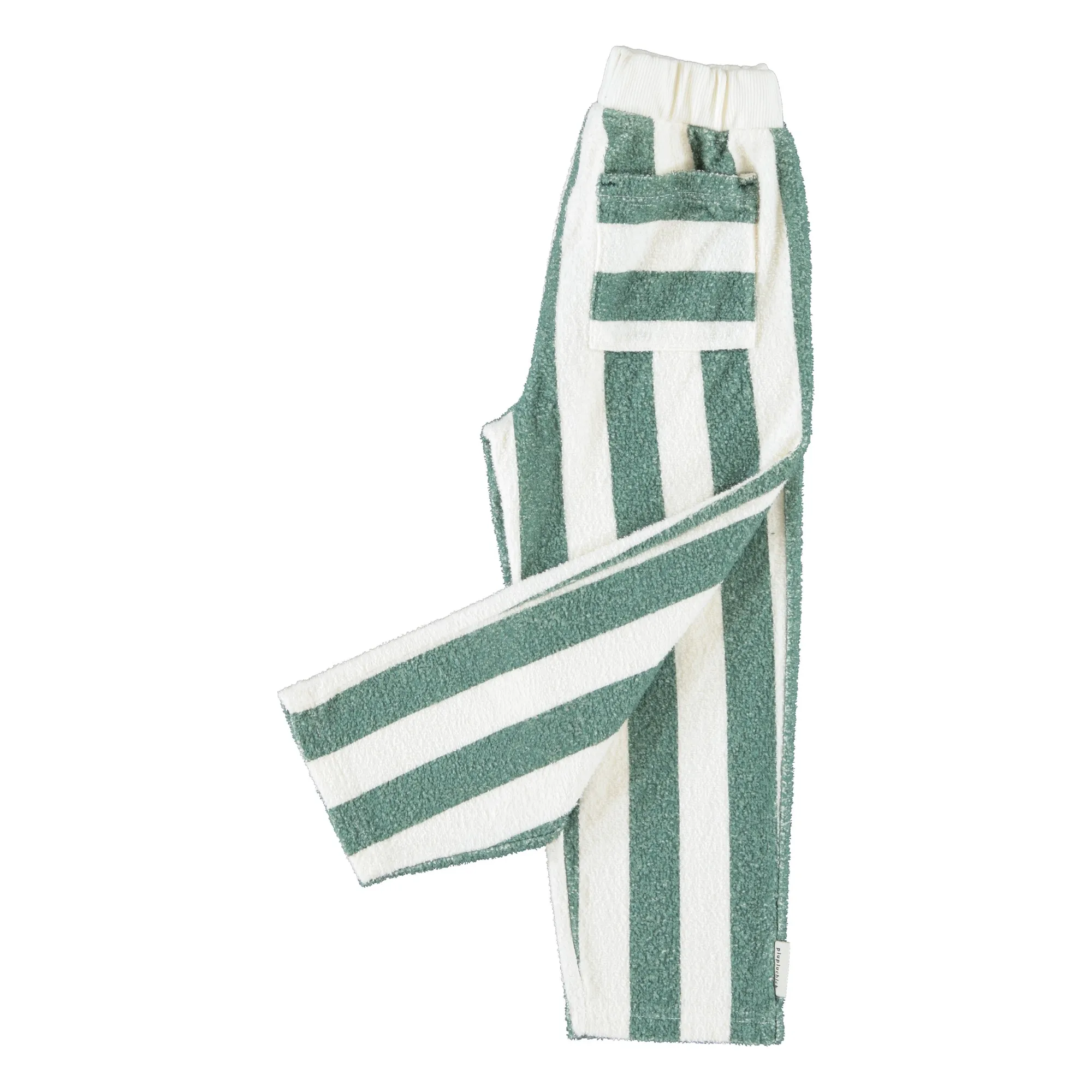 Pantalon Rayé Eponge Coton Bio | Ecru- Image produit n°3