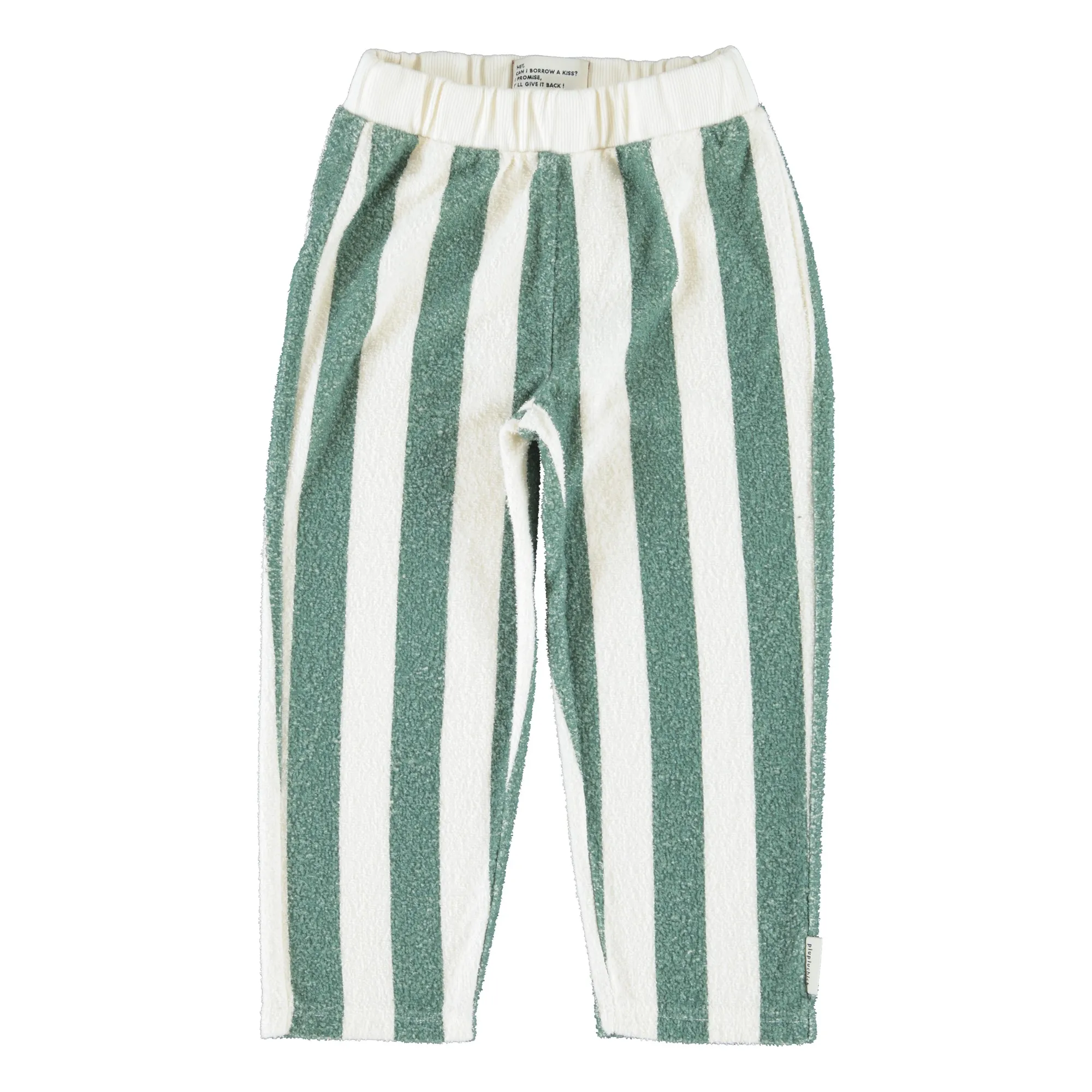 Pantalon Rayé Eponge Coton Bio | Ecru- Image produit n°0