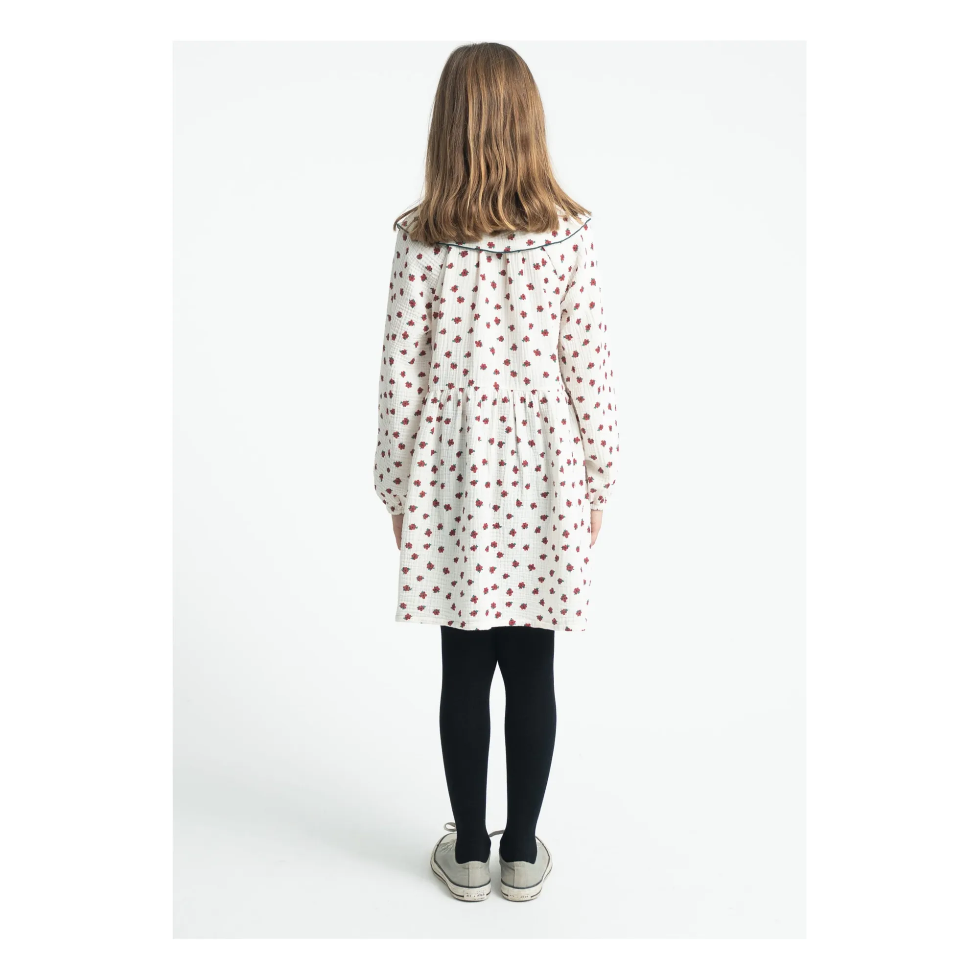 Robe Fleurie Coton Bio | Ecru- Image produit n°2