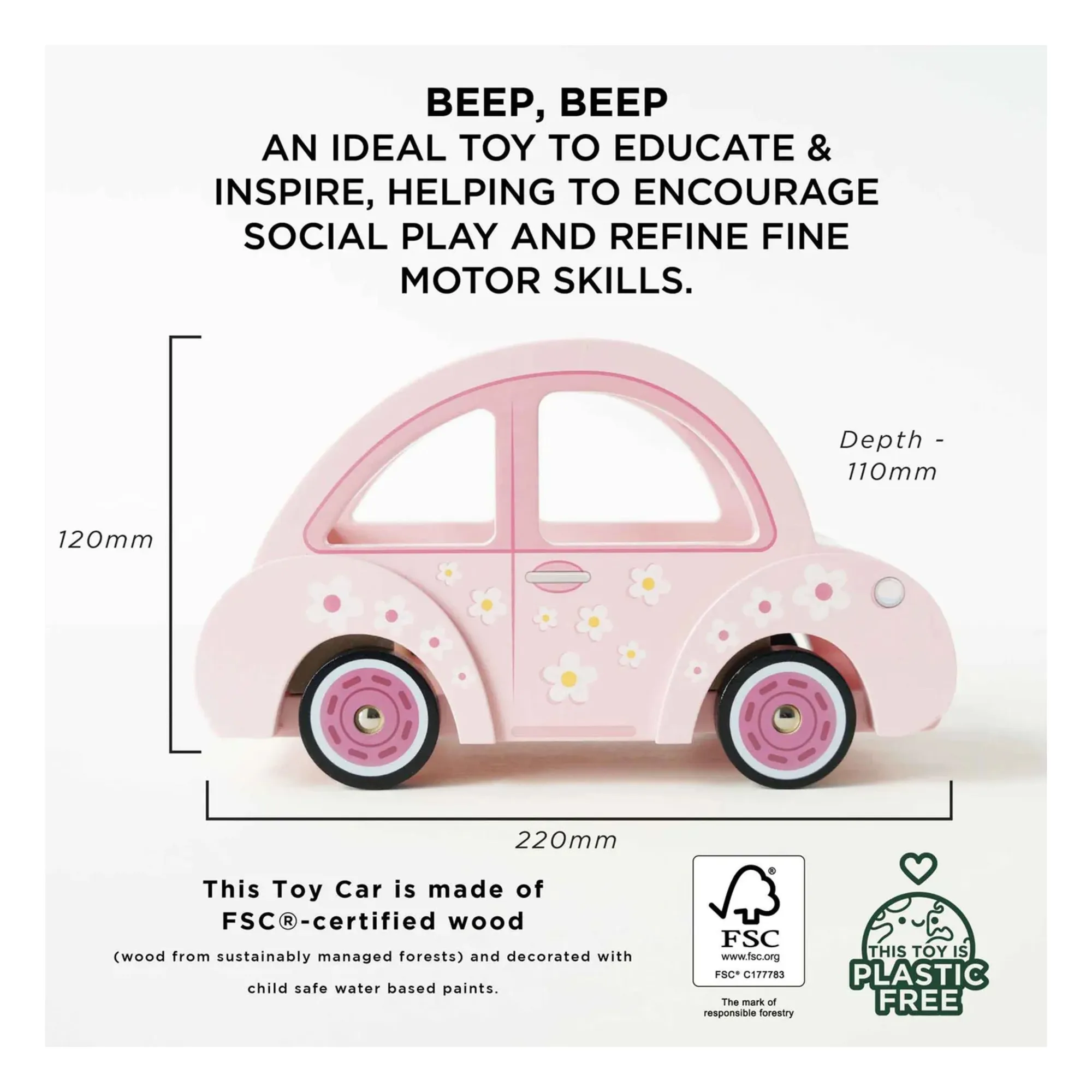 Voiture pour poupée Sophie | Rose- Image produit n°5