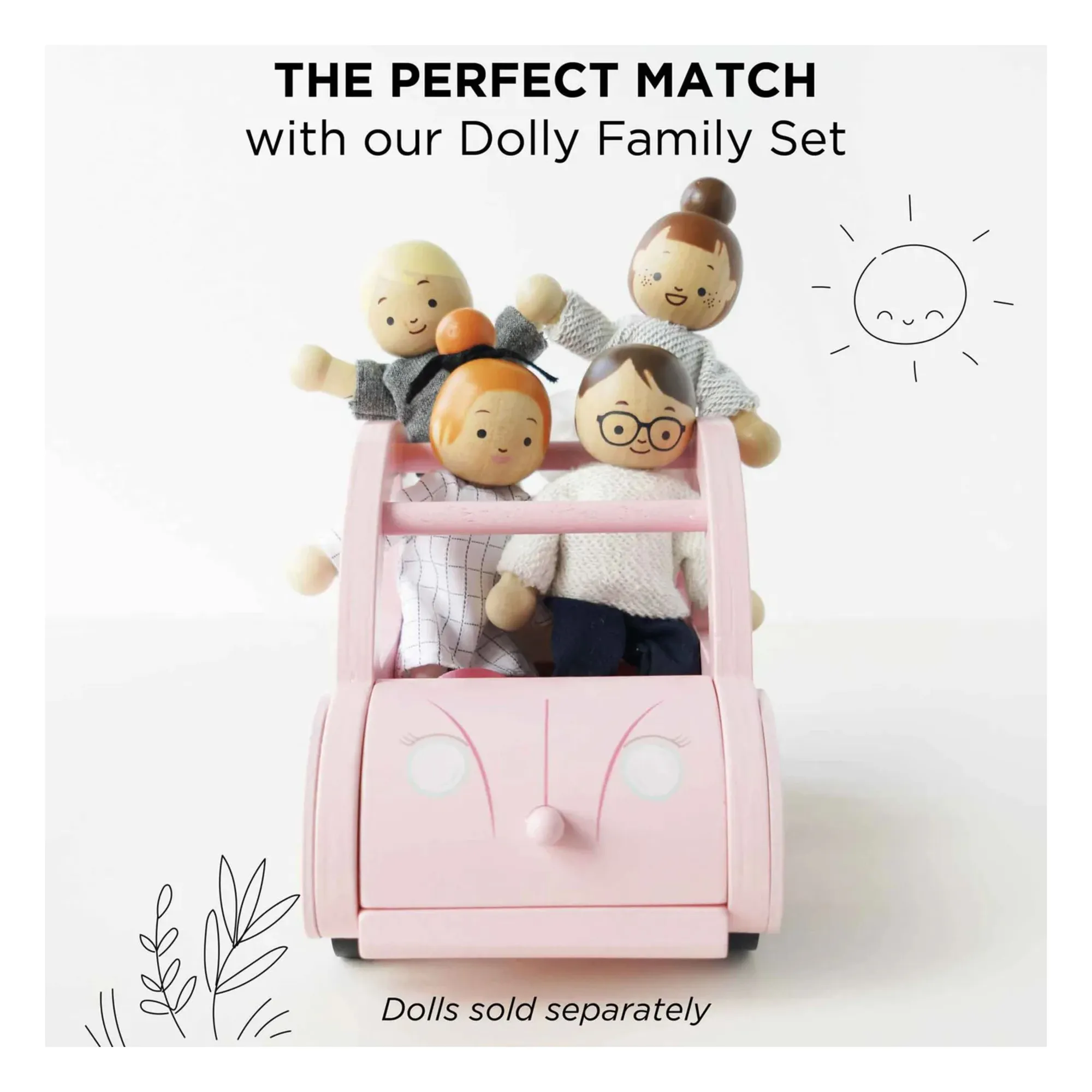 Voiture pour poupée Sophie | Rose- Image produit n°3