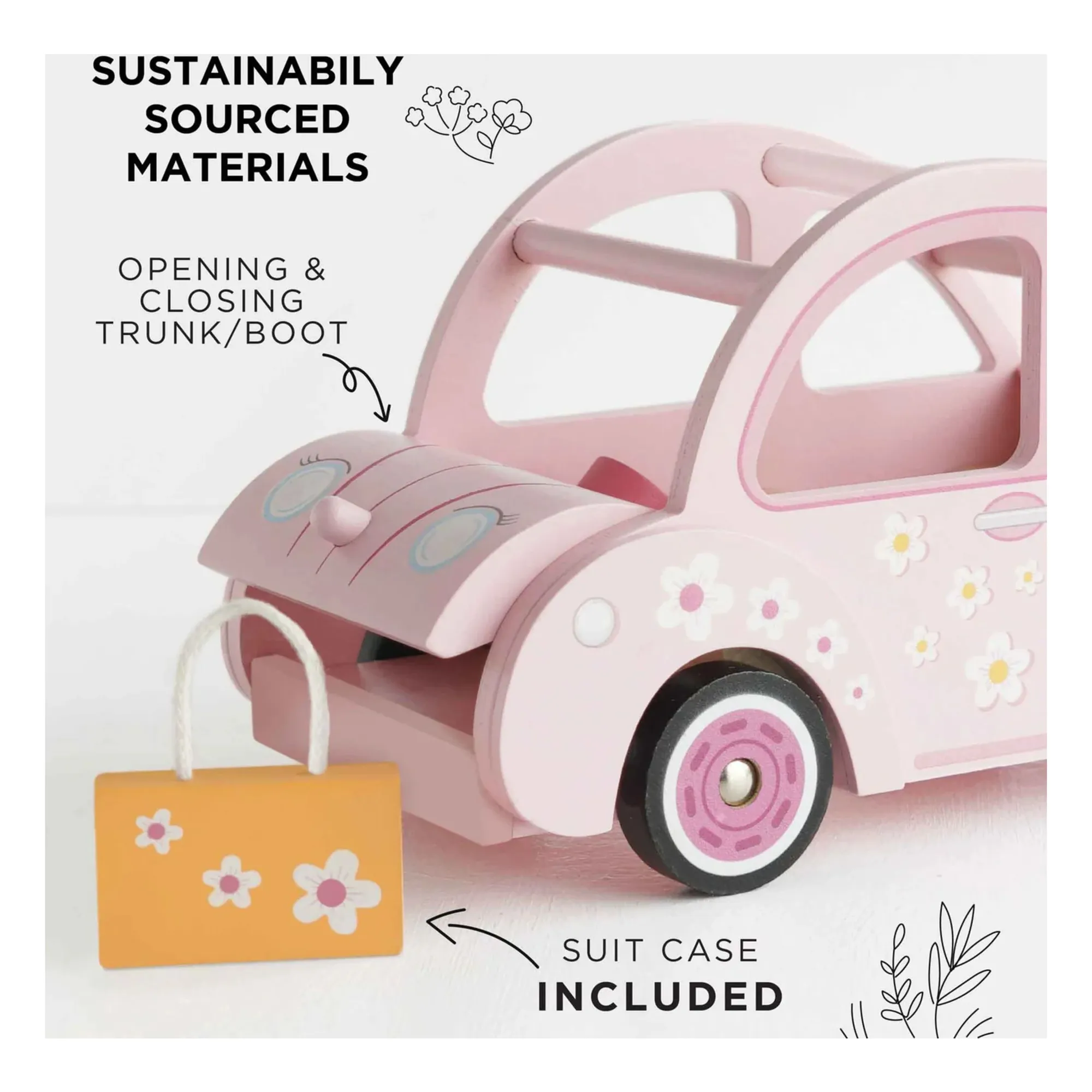 Voiture pour poupée Sophie | Rose- Image produit n°1