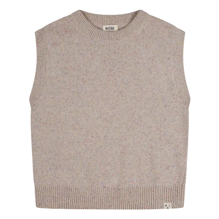 Pull Sans Manches Laine | Beige- Image produit n°0