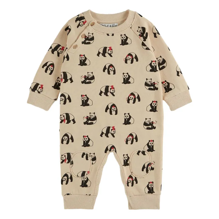 Combinaison Panda Molleton | Beige- Image produit n°0