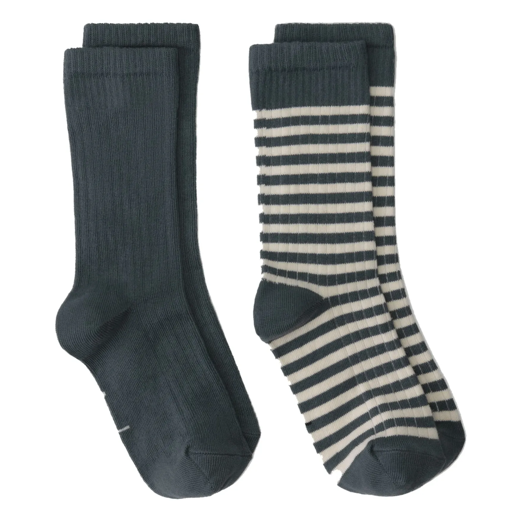 Lot 2 Chaussettes Côtelées | Bleu gris- Image produit n°0