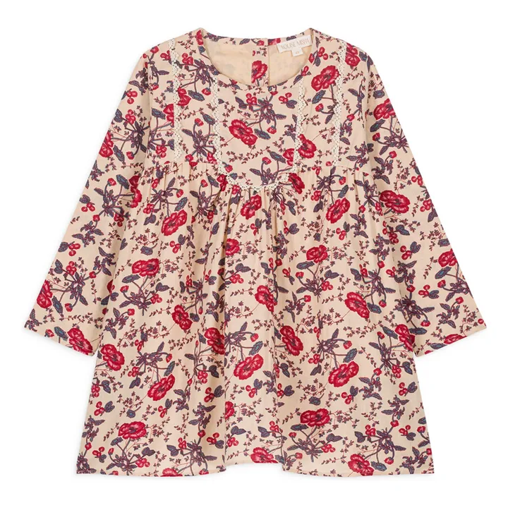 Robe Roulotta Fleurie | Ecru- Image produit n°0