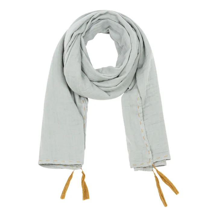 Pompom Scarf 50*200 - Woman Collection  | Light grey- Product image n°0