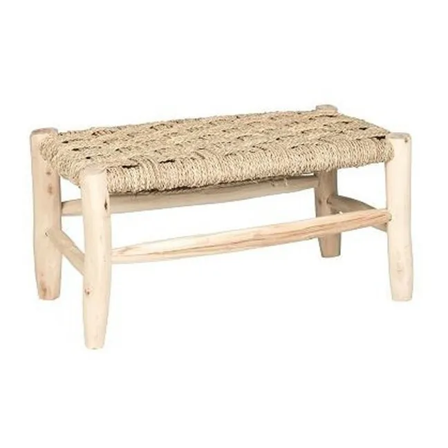 Panca in legna e foglie di palma L60 cm x H30 cm