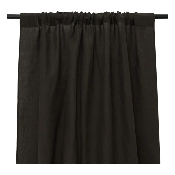 Vorhang zum Überziehen oder Festklemmen Vorgewaschene Leinen | Kohle- Produktbild Nr. 0