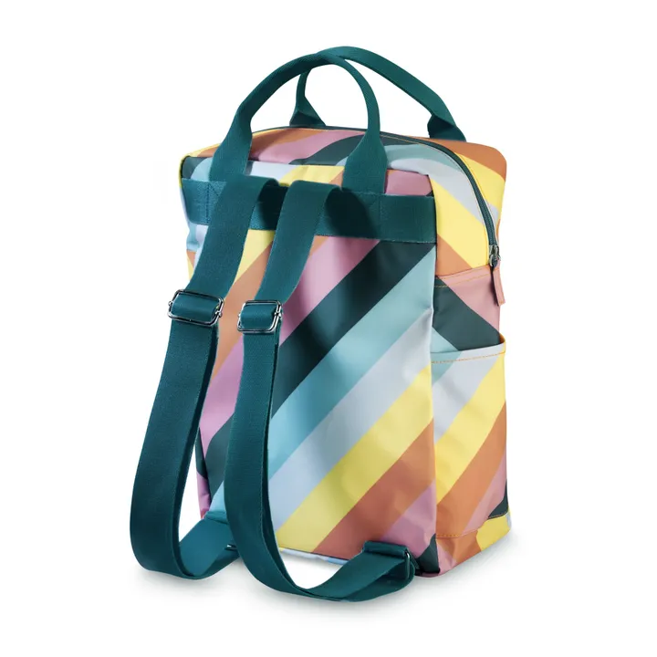 Großer, gestreifter Rucksack Rainbow aus recyceltem Kunststoff | Bunt- Produktbild Nr. 3