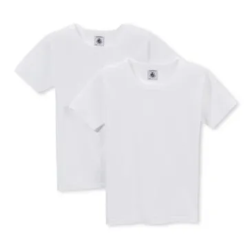 Lot de 2 T-shirts Unis Manches Courtes | Blanc- Image produit n°0