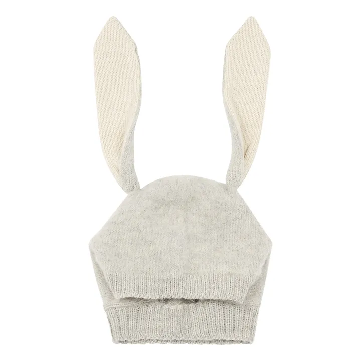 Baby-Kapuzenmütze Kaninchen aus Alpaka | Grau- Produktbild Nr. 1