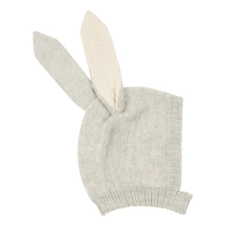 Baby-Kapuzenmütze Kaninchen aus Alpaka | Grau- Produktbild Nr. 0