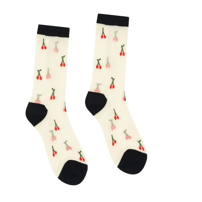 Bing Sheer Cew Nylon Socks | Red- Product image n°0