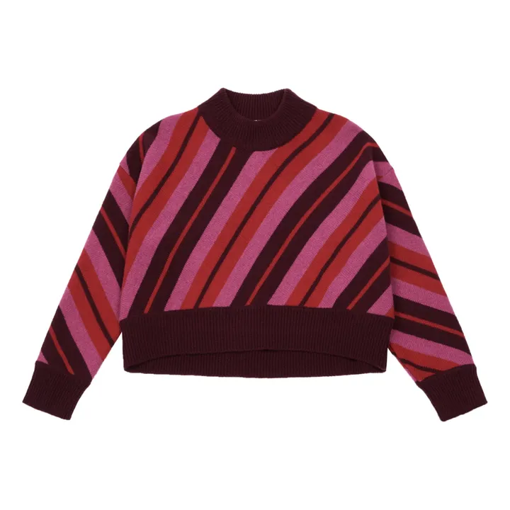 Pullover mit Streifen | Rot- Produktbild Nr. 0
