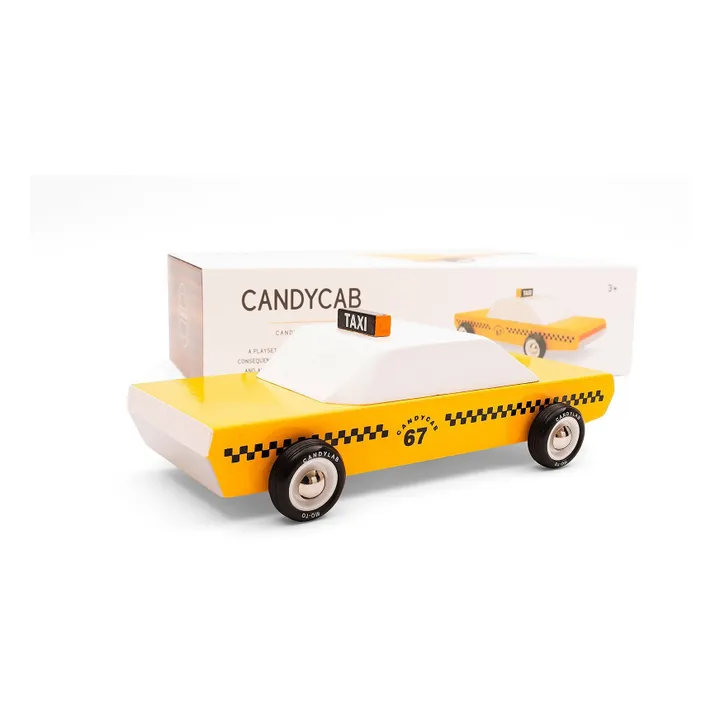 Voiture Candycab en bois | Jaune- Image produit n°1