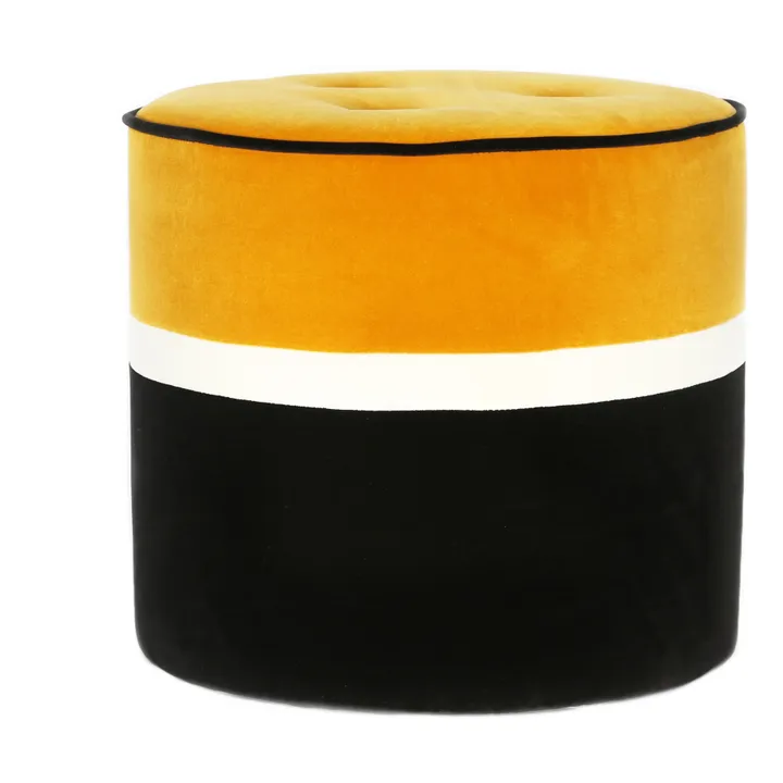 Pouf Léo en velours | Ocre- Image produit n°0