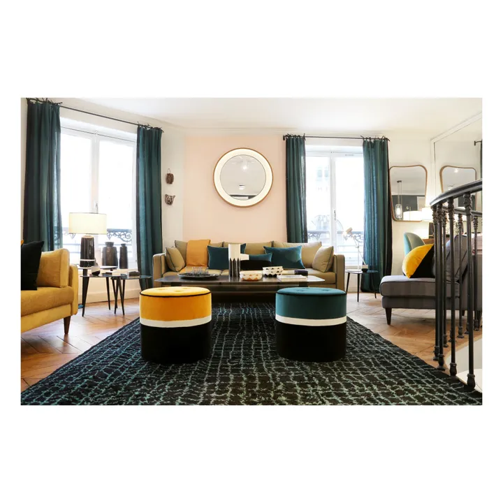 Pouf Léo en velours | Ocre- Image produit n°2