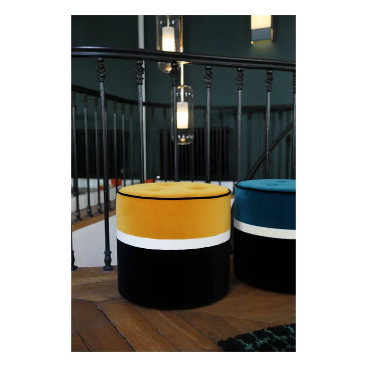 Pouf Léo en velours | Ocre- Image produit n°3