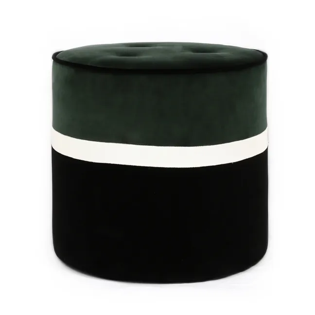 Leo Velvet Pouffe  | Chrome green
