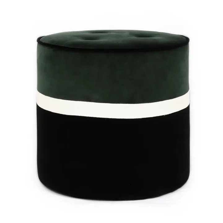 Leo Velvet Pouffe  | Chrome green- Product image n°0